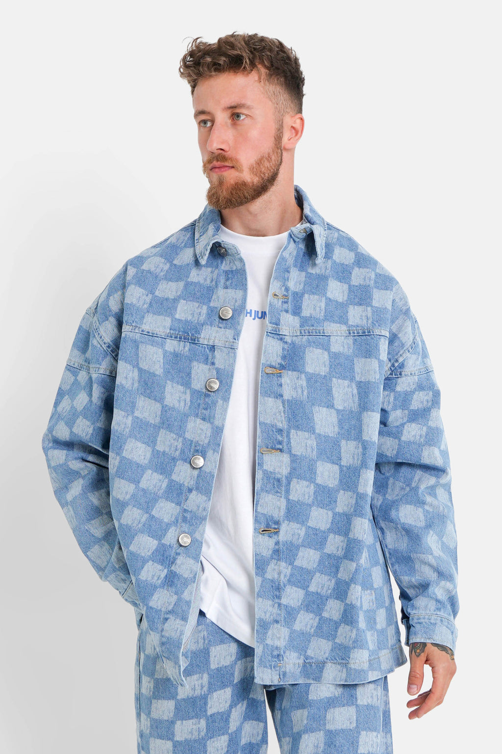 Shirts Sixth June Denim Damier Jacket Blue