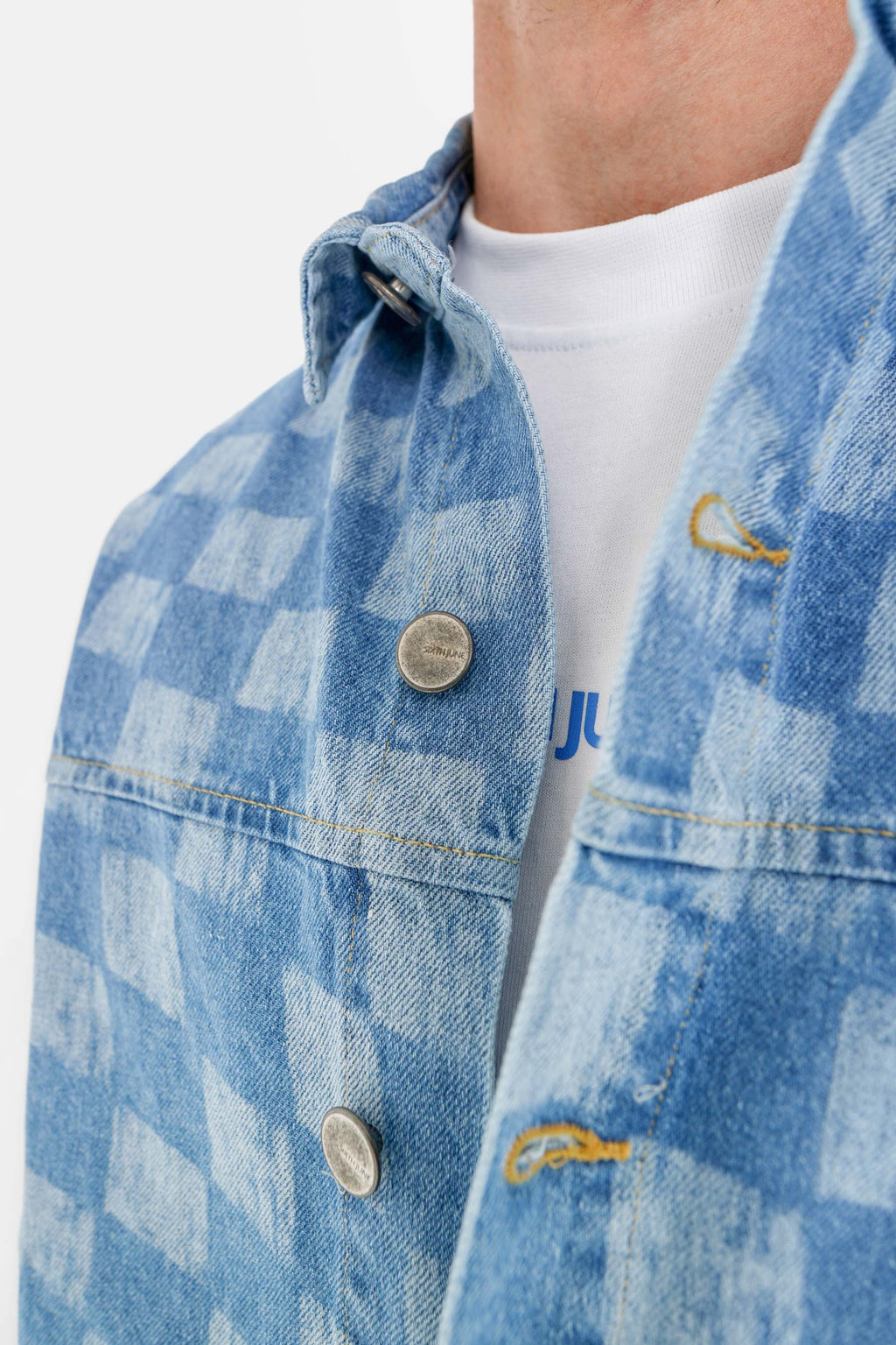 Shirts Sixth June Denim Damier Jacket Blue