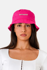 Metallic logo bucket hat Pink