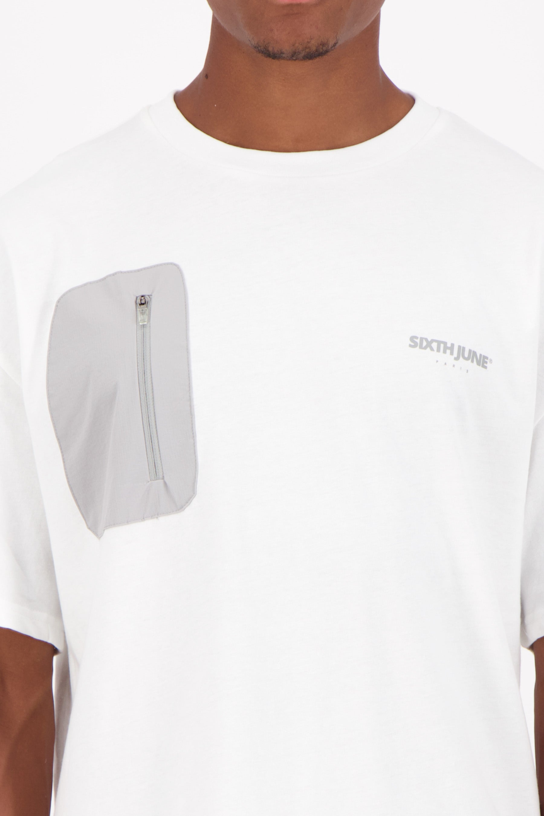 Nylon logo pocket t-shirt White