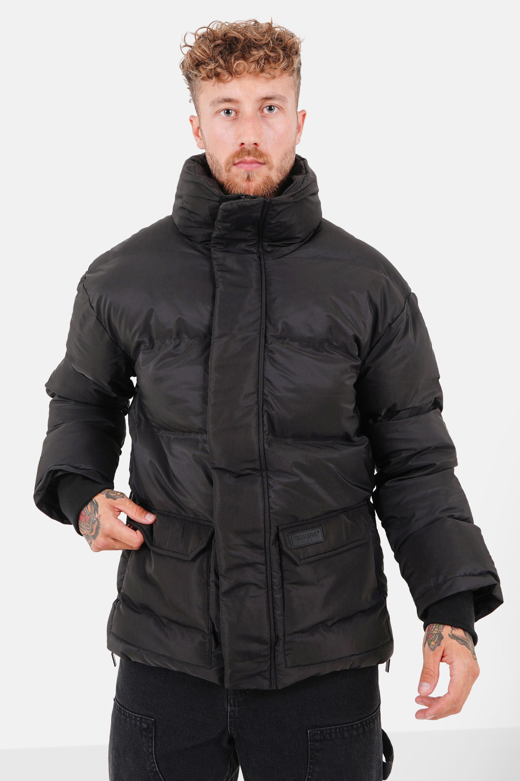 Sixth june puffer jacket sales in black