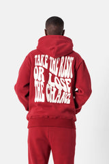 Take the risk hooded sweatshirt Burgundy red