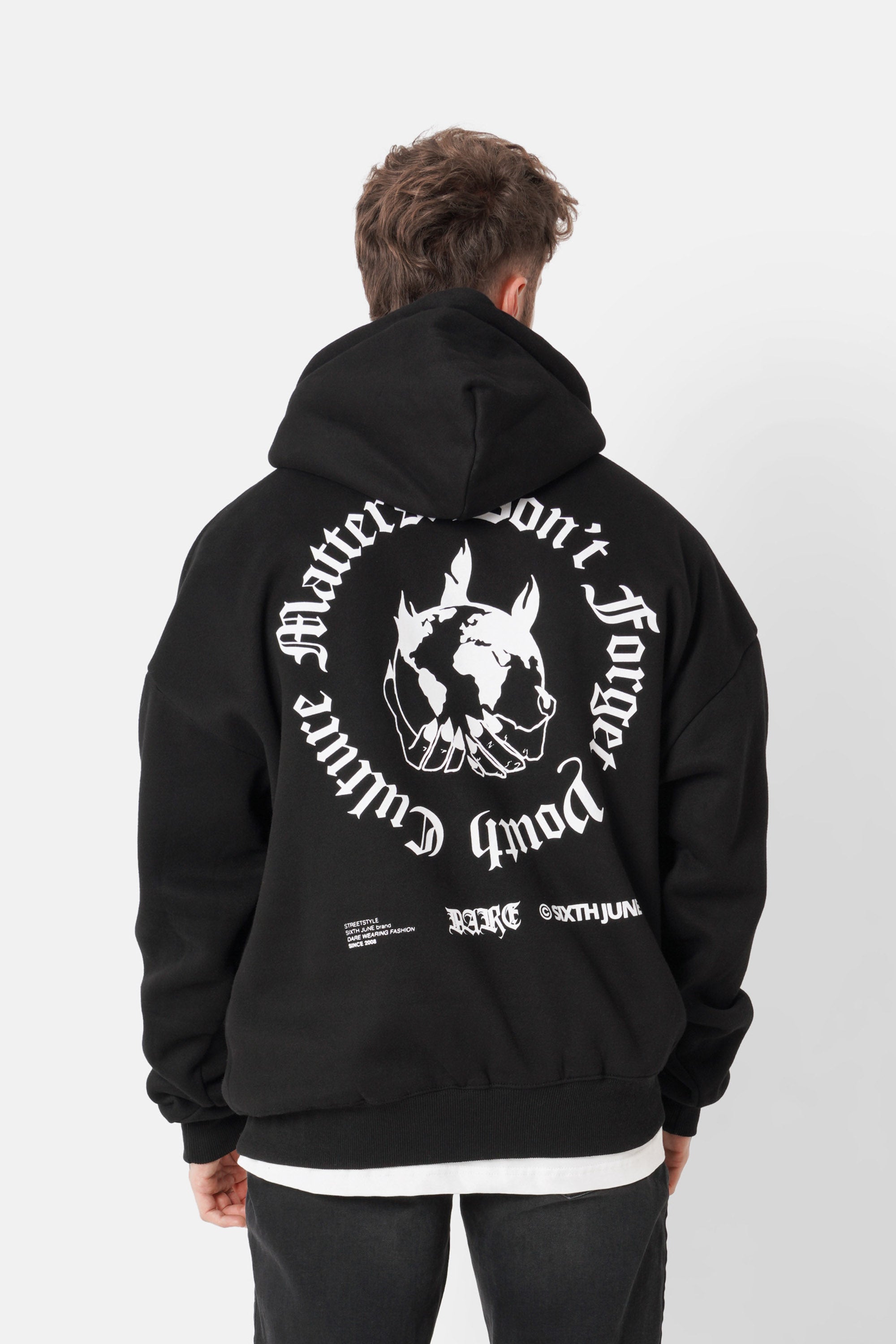 Sweatshirt capuche youth culture dos Noir