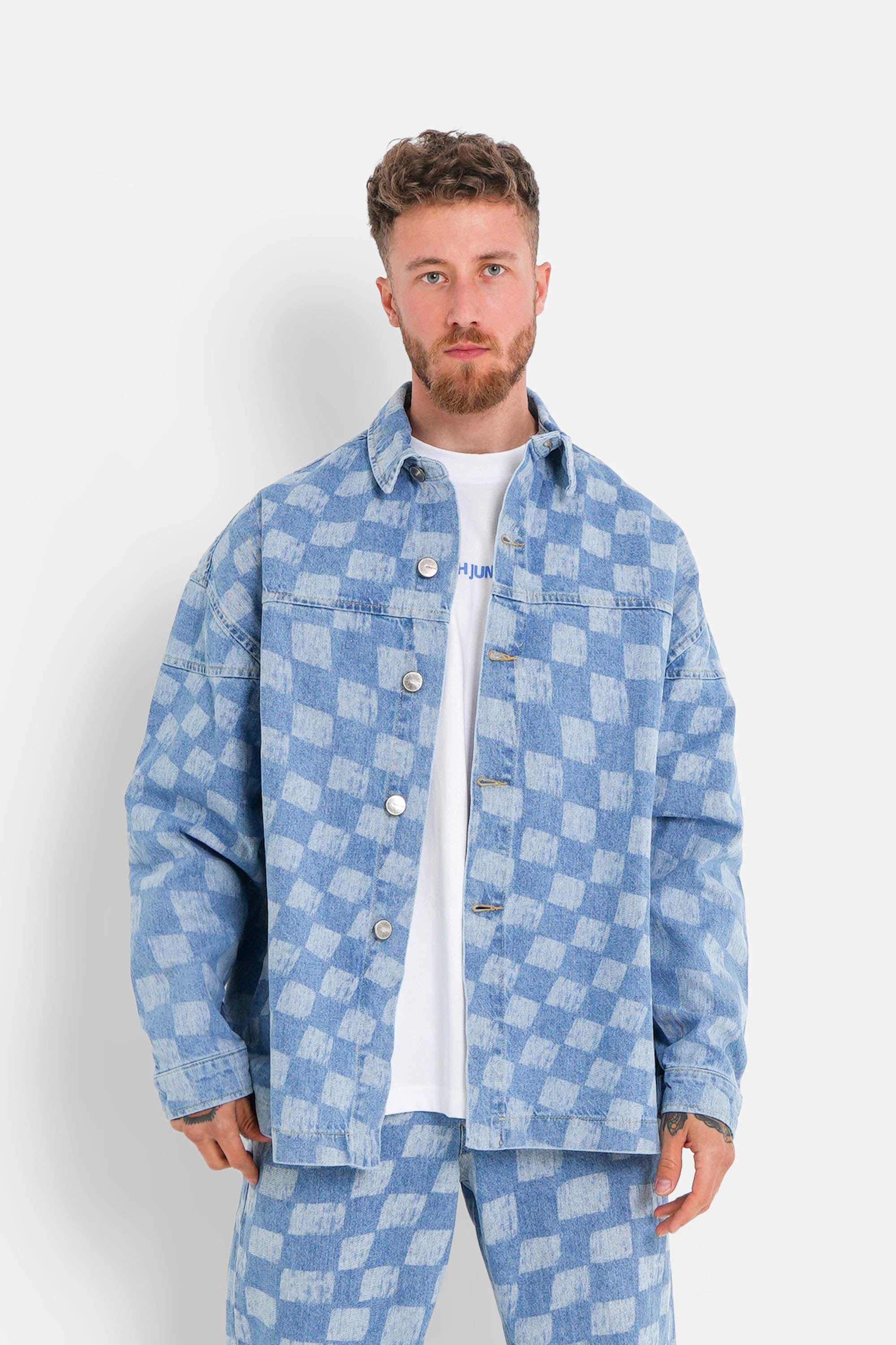 Checkerboard jacket Blue