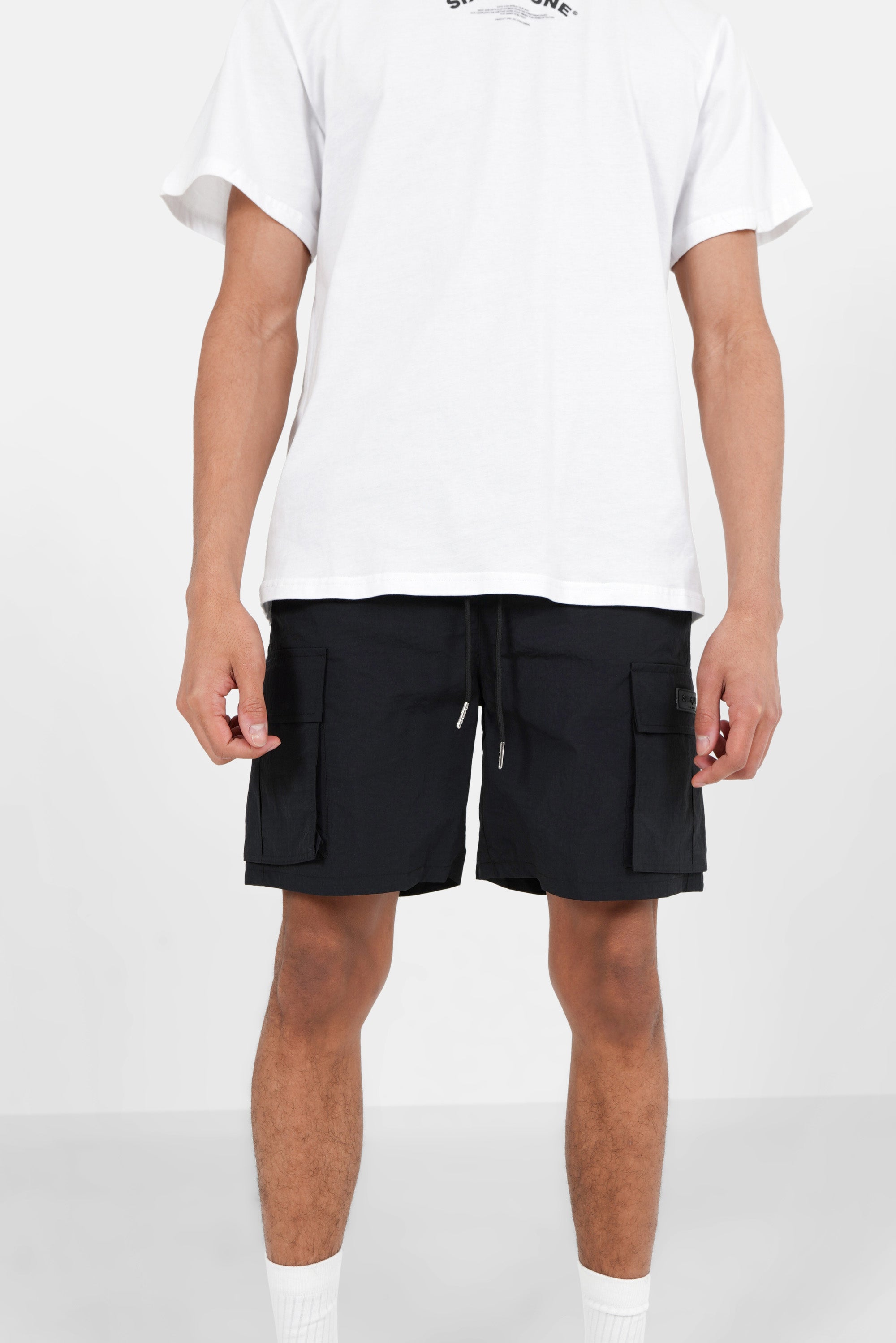 Badeshorts mit Cargotaschen Schwarz