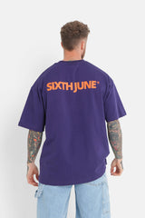 T-shirt logo central Violet foncé