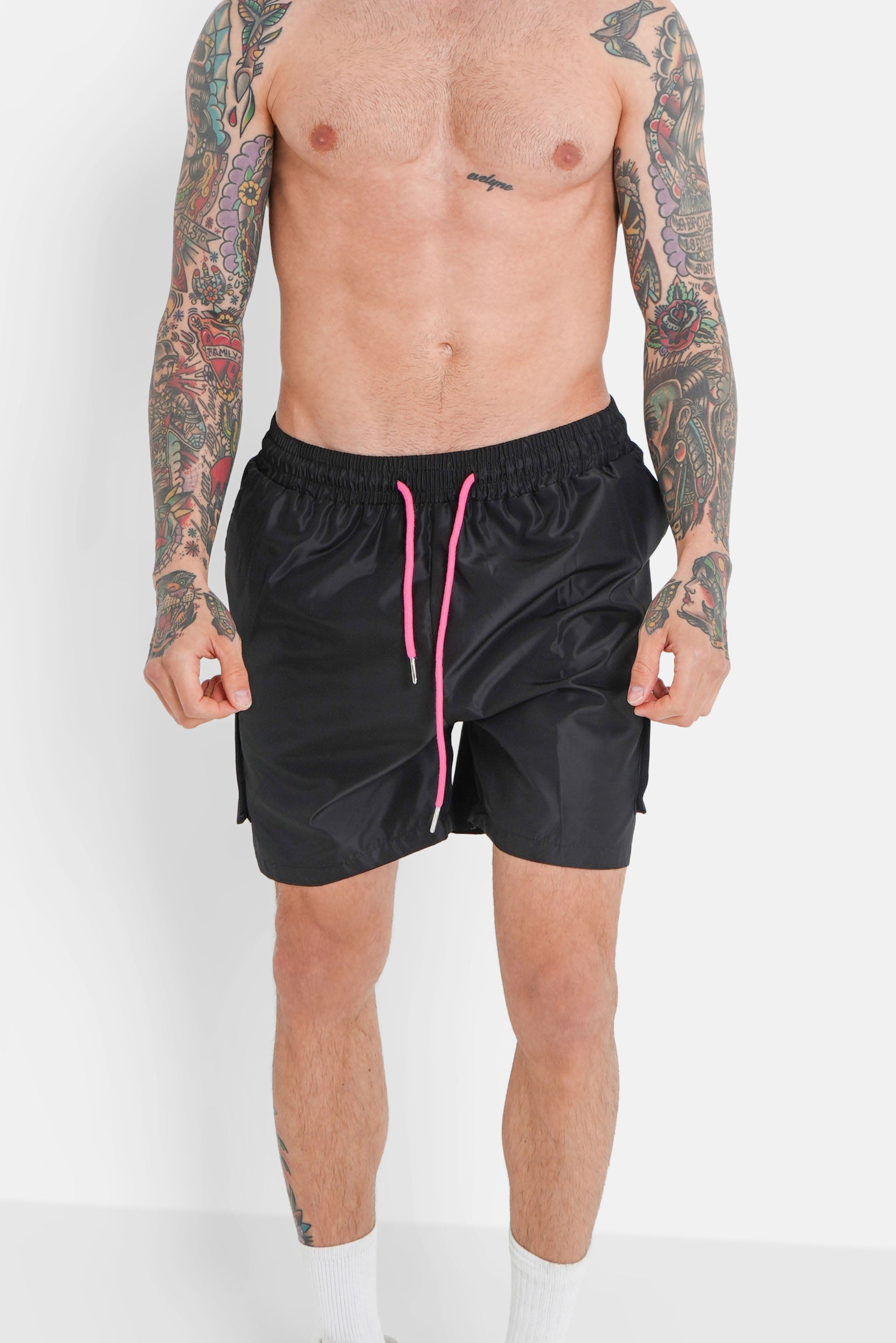 Badeshorts mit Taschen Schwarz