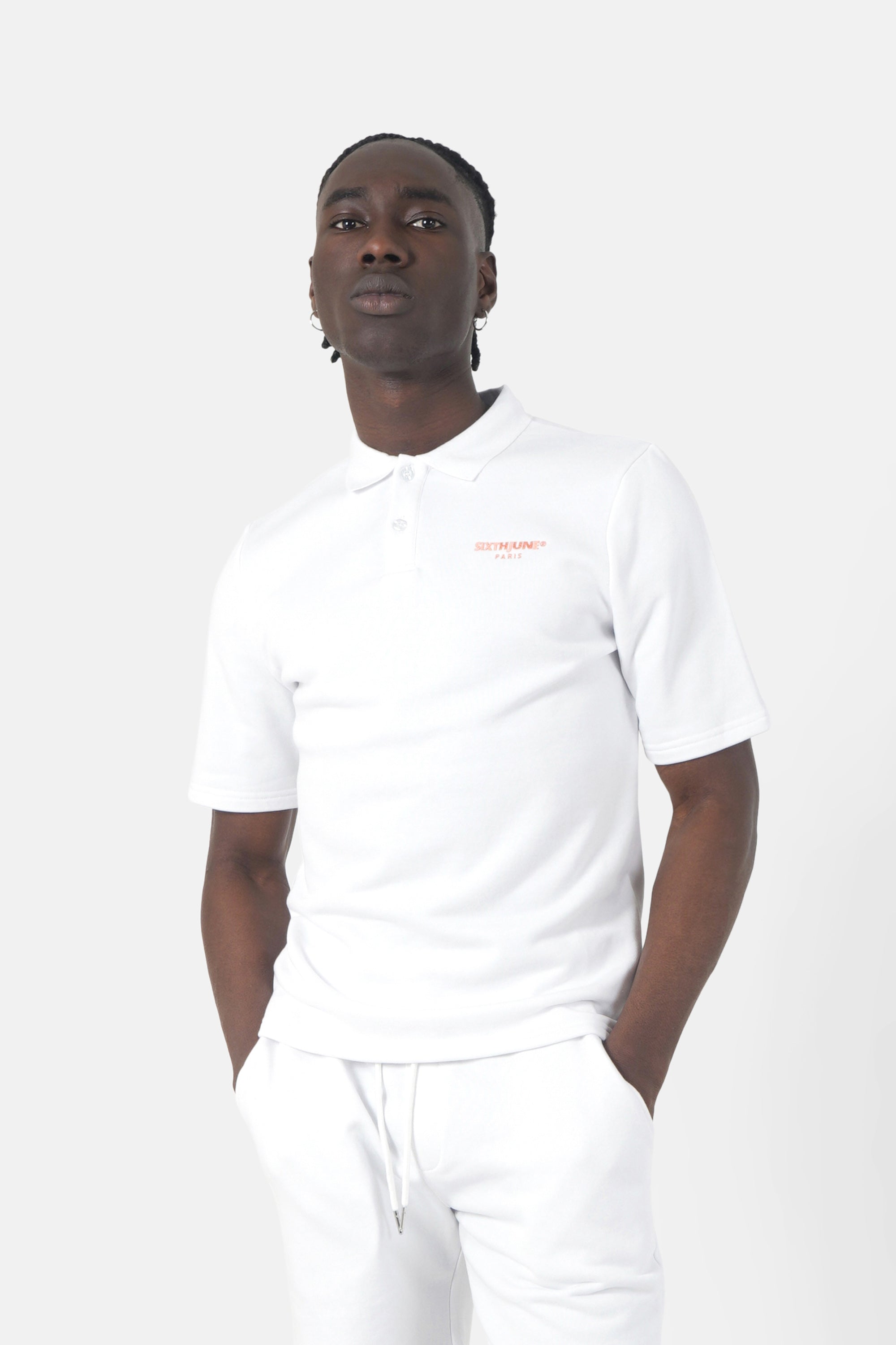 Embroidered polo White