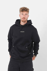 Sweatshirt capuche logo métallique Noir