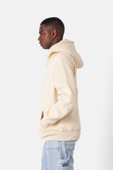 Sweatshirt capuche zip citations Beige