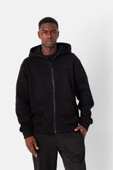 Sweatshirt capuche zip citations Noir