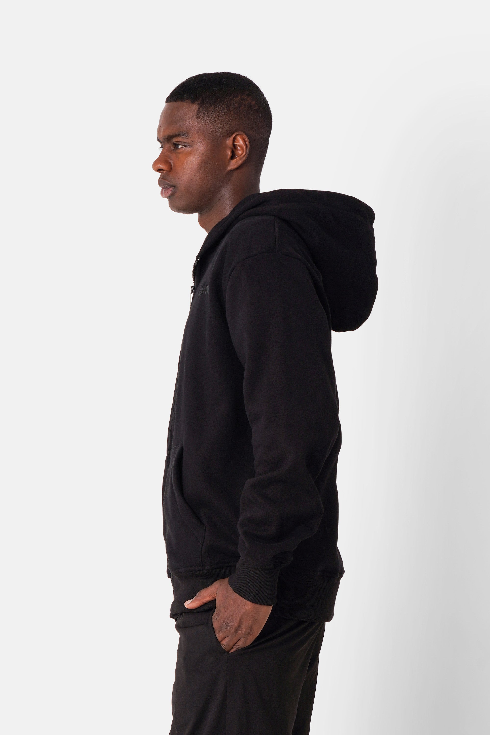 Sweatshirt capuche zip citations Noir