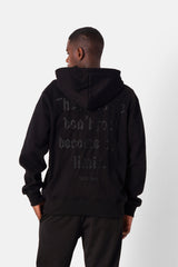 Sweatshirt capuche zip citations Noir