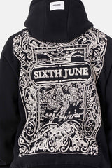 Sweatshirt capuche motifs azulejos Noir