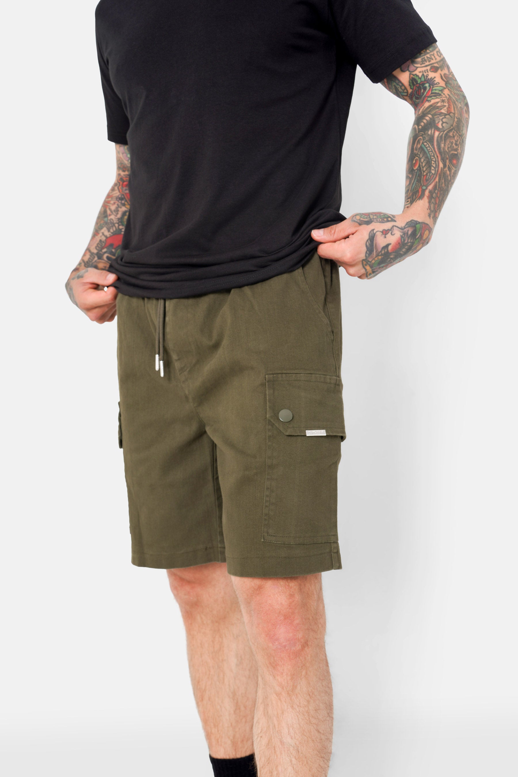 Short cargo cordon Vert kaki