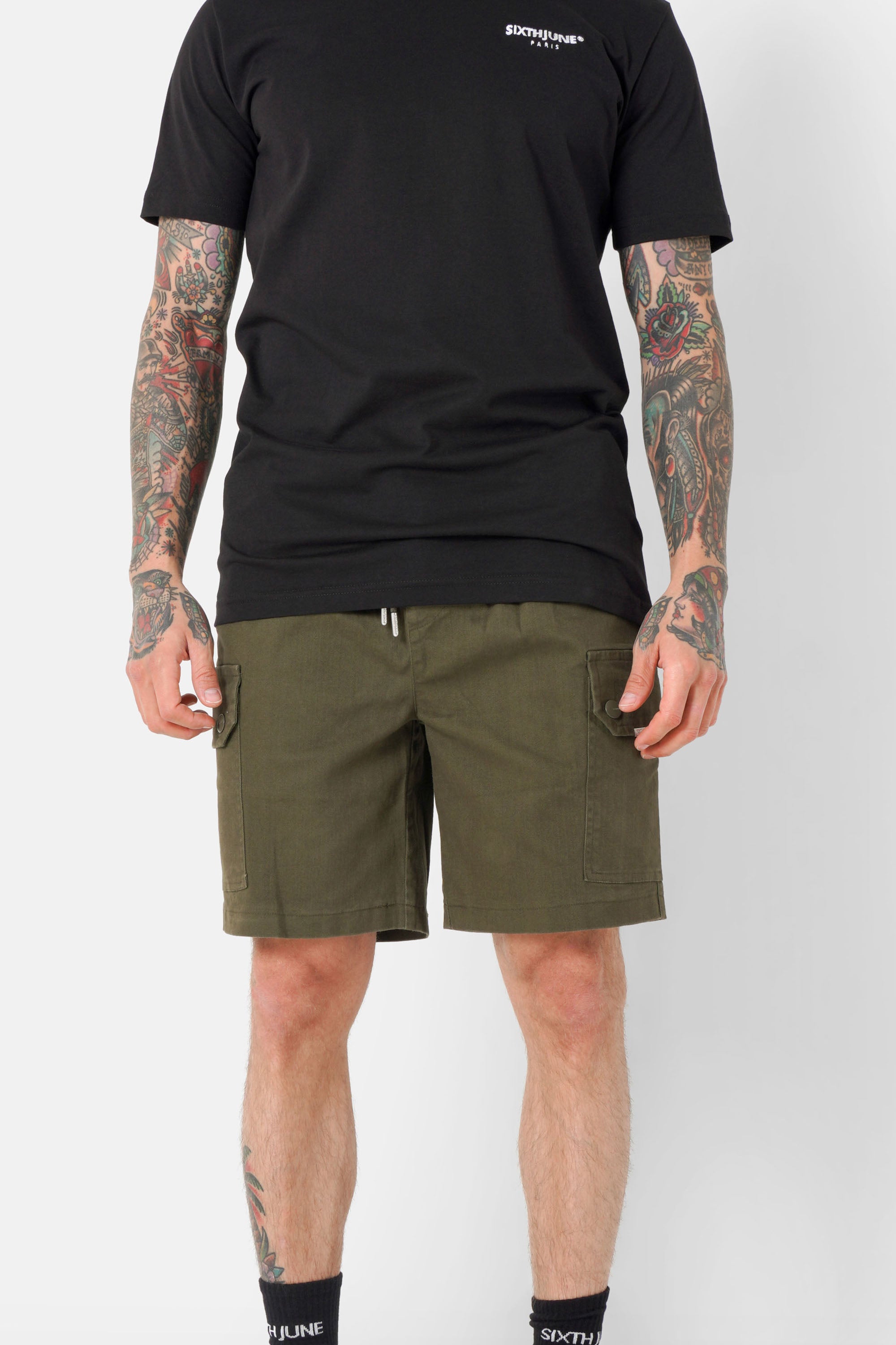 Short cargo cordon Vert kaki