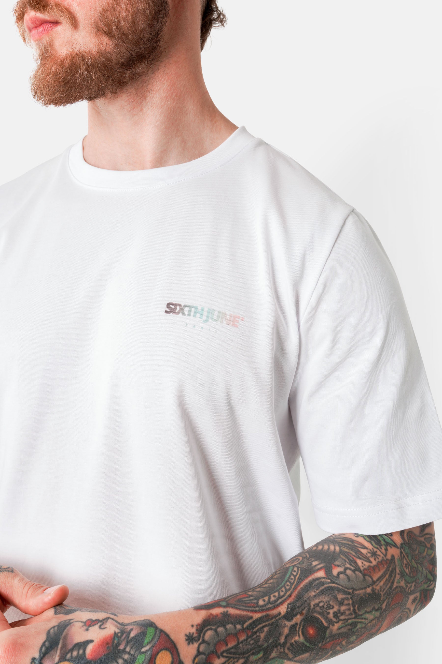 Tie-dye logo printed T-shirt White