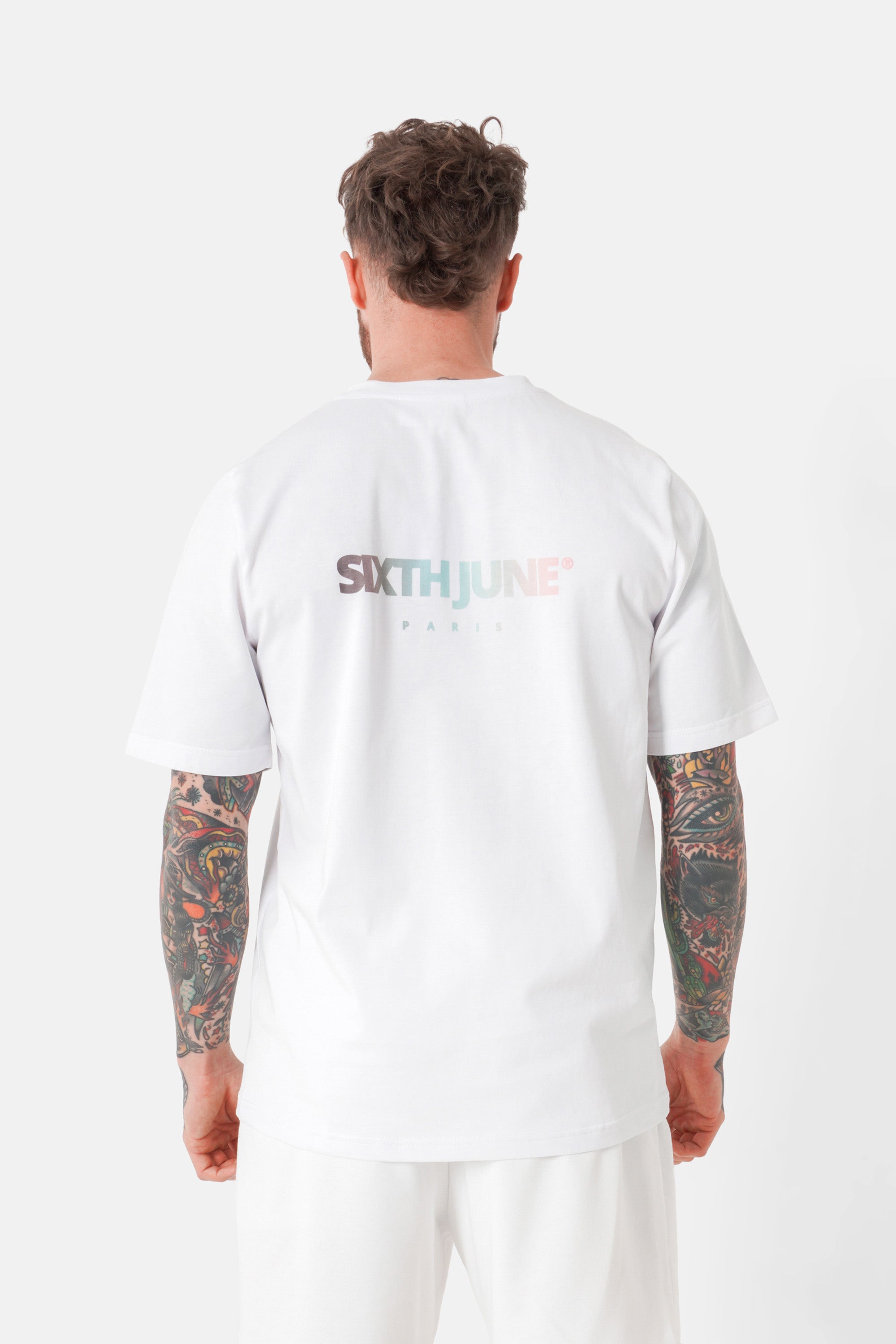 Tie-dye logo printed T-shirt White