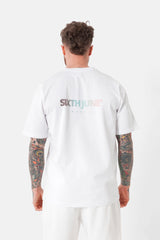 Weißes T-Shirt mit Batik-Logoprint