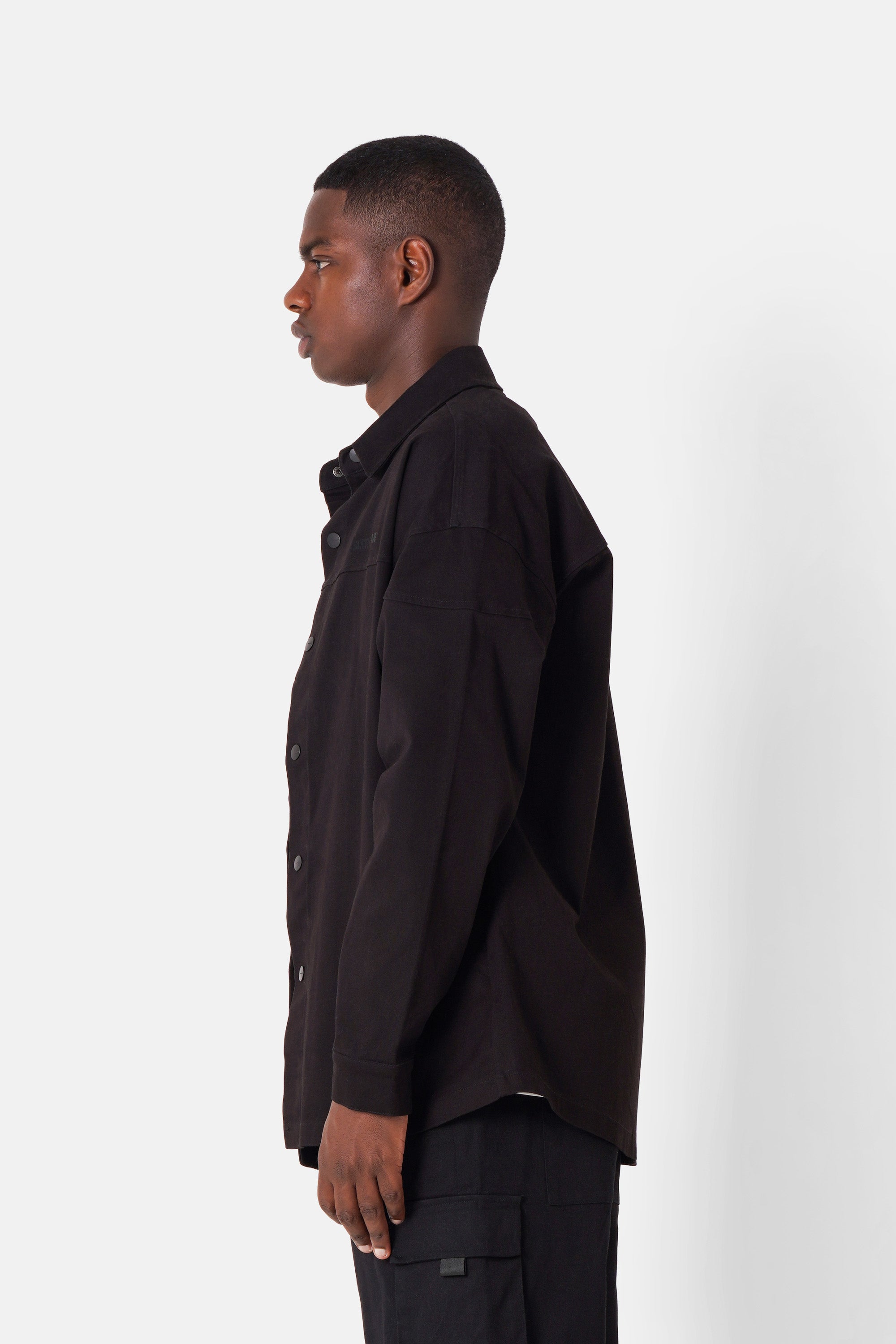 Chemise oversized logo Noir