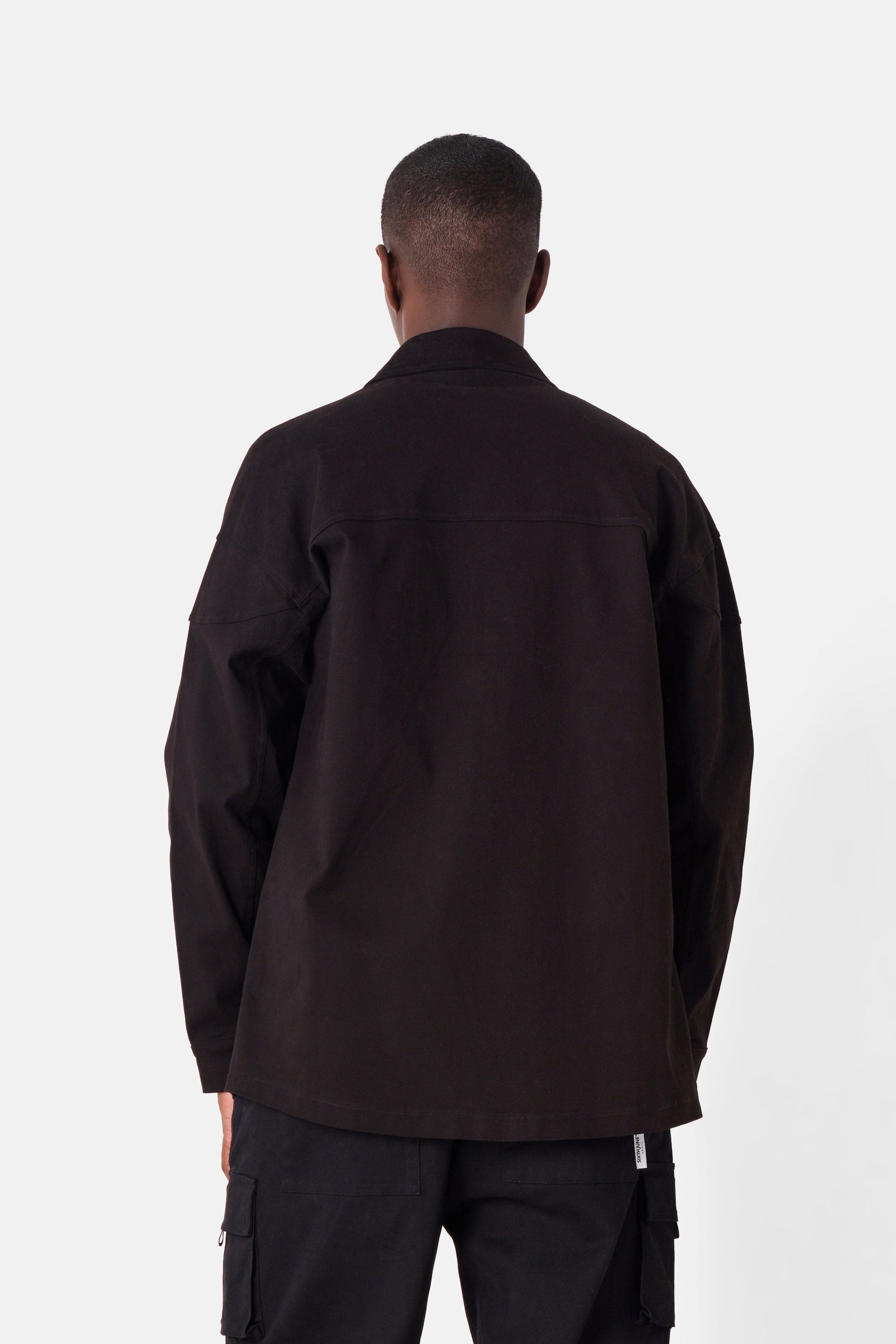 Chemise oversized logo Noir