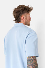 Chemise broderie texturé Bleu clair