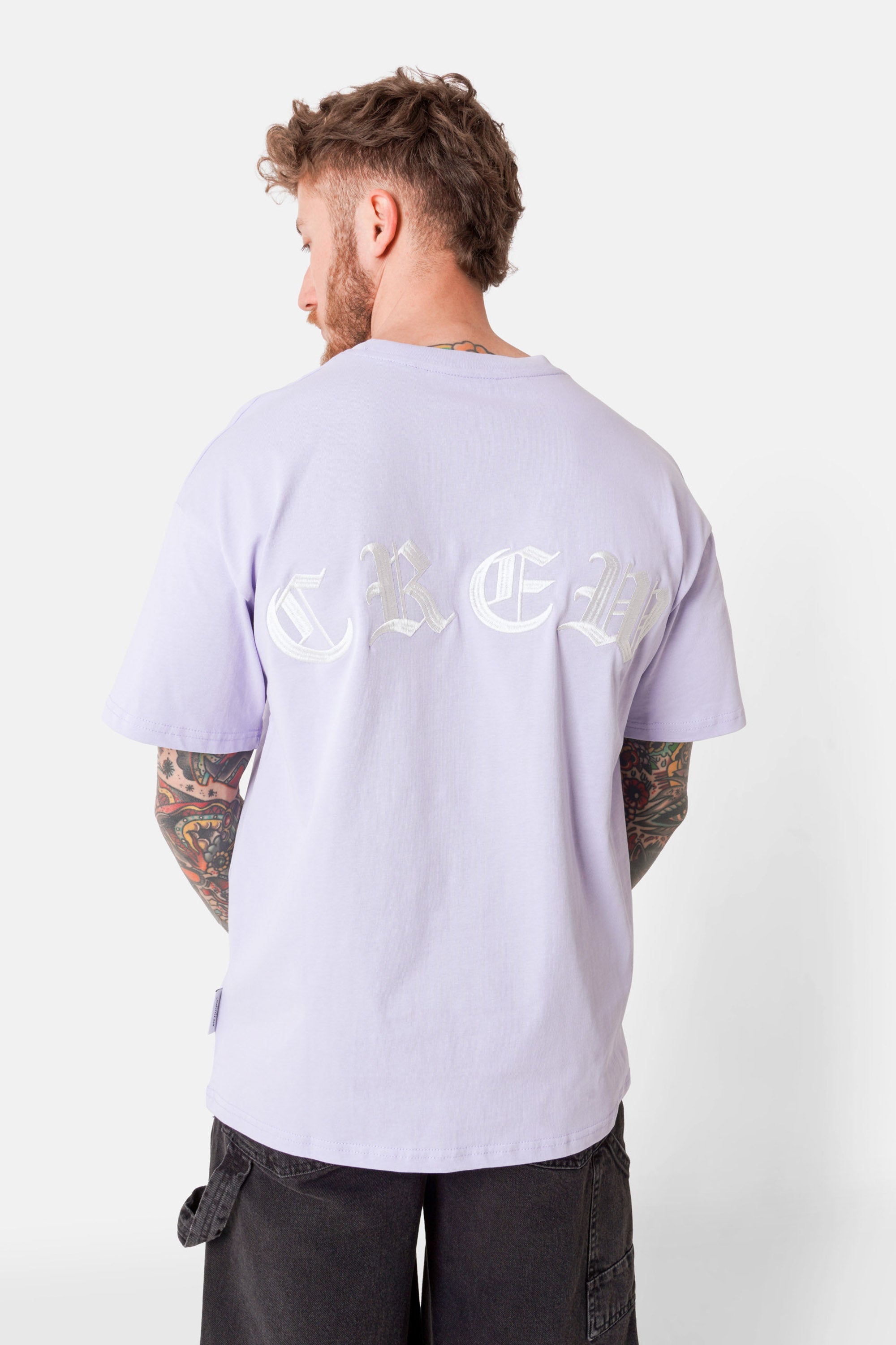 T-shirt broderies crew Violet