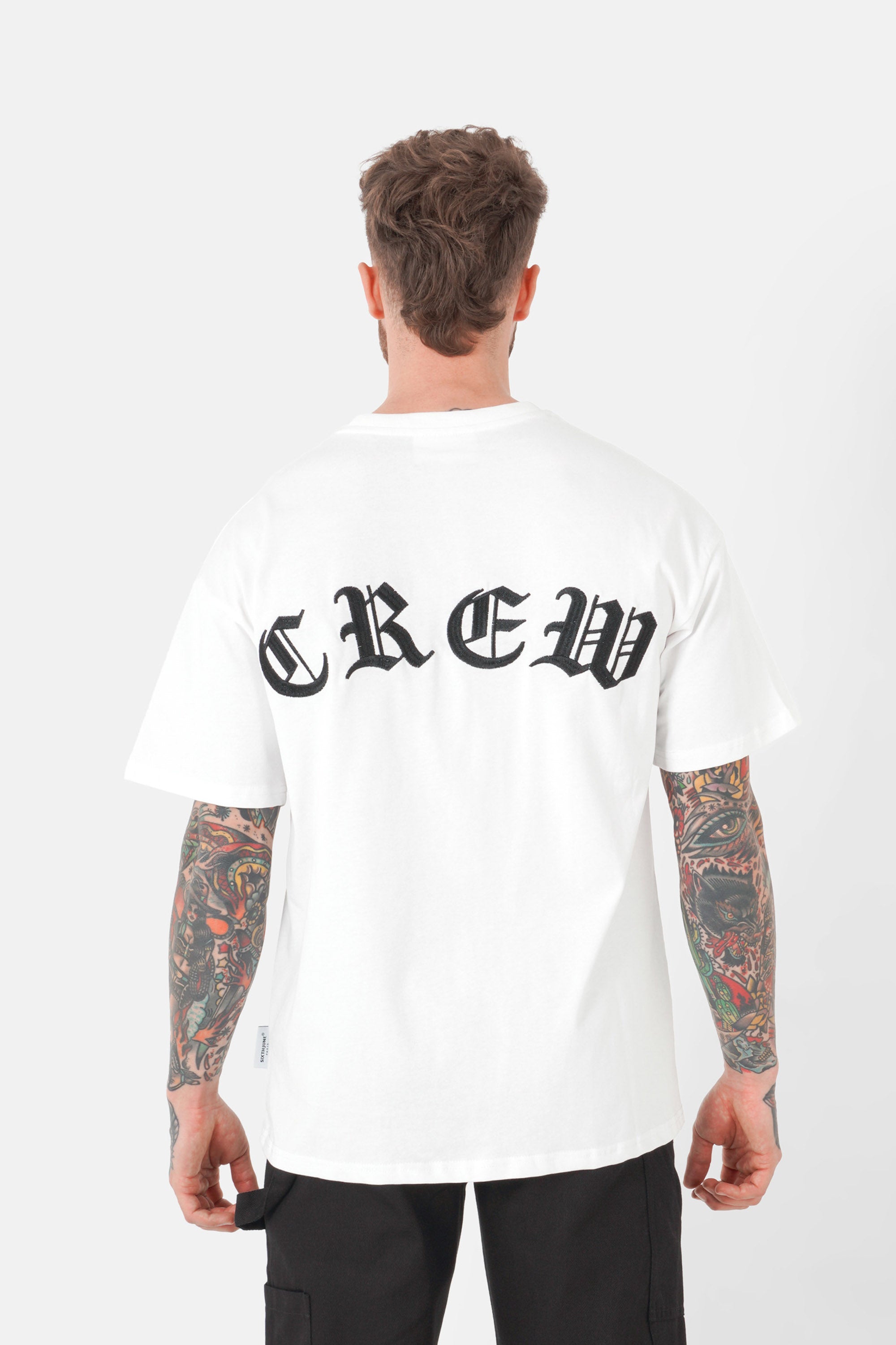 Crew embroidery t-shirt White