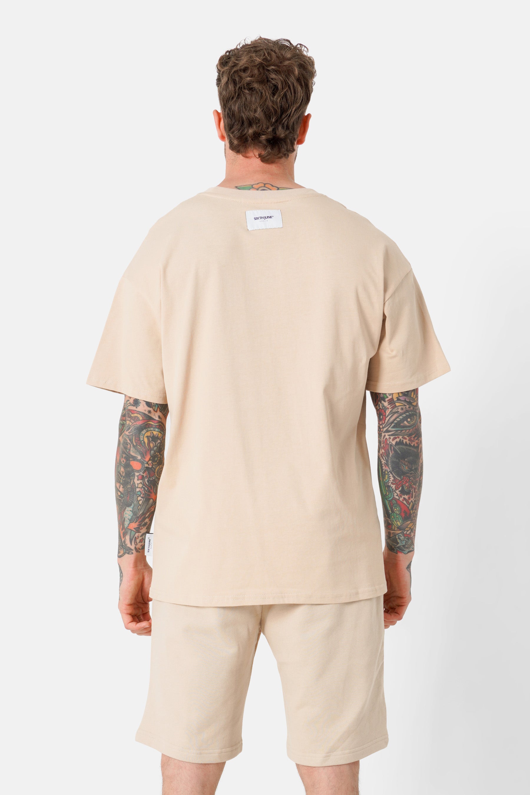 Essential-T-Shirt mit normalem Logo in Beige