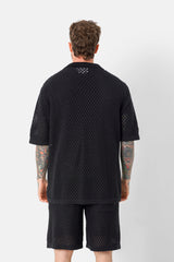 Chemise crochet été Noir