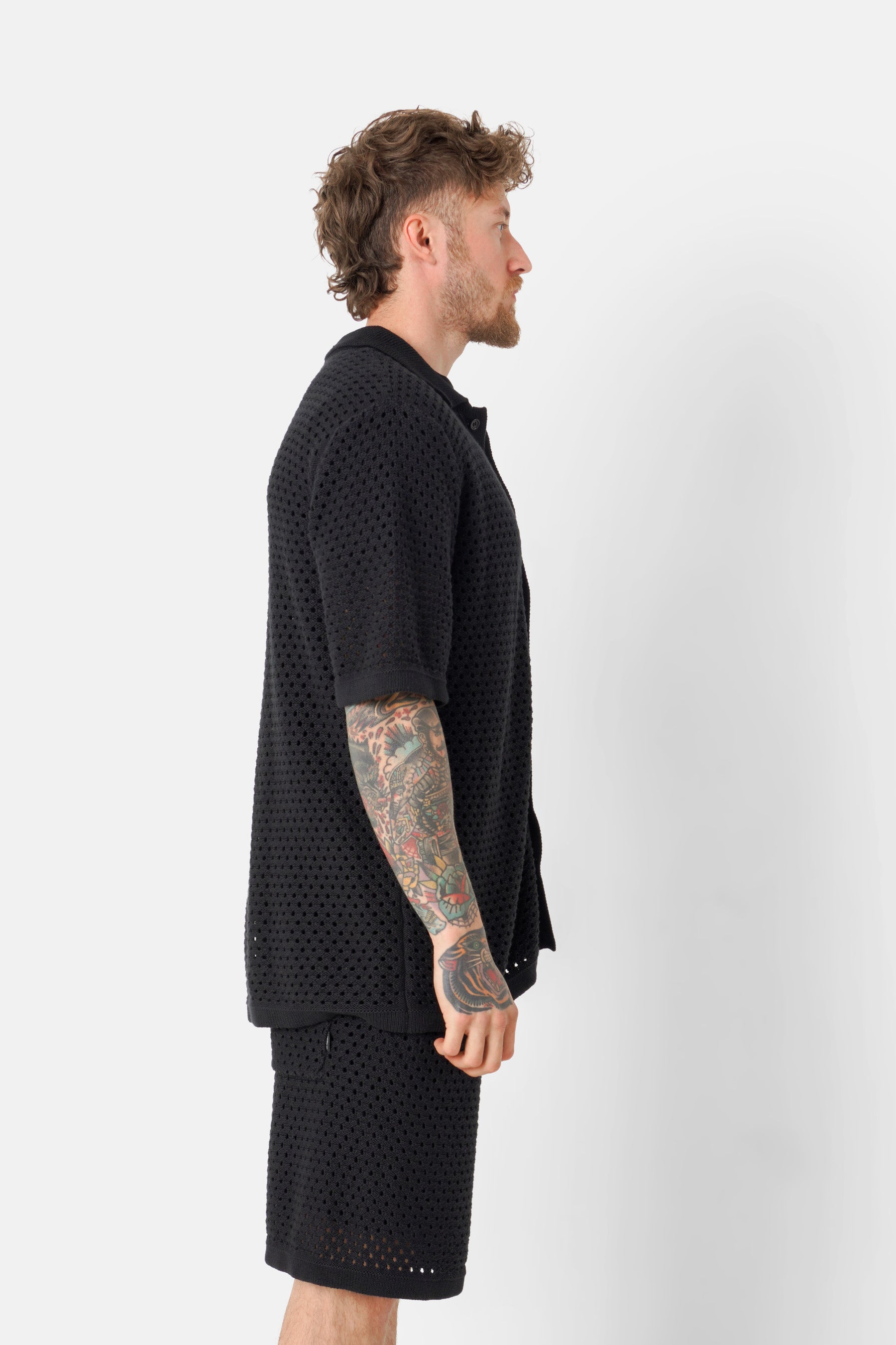 Chemise crochet été Noir