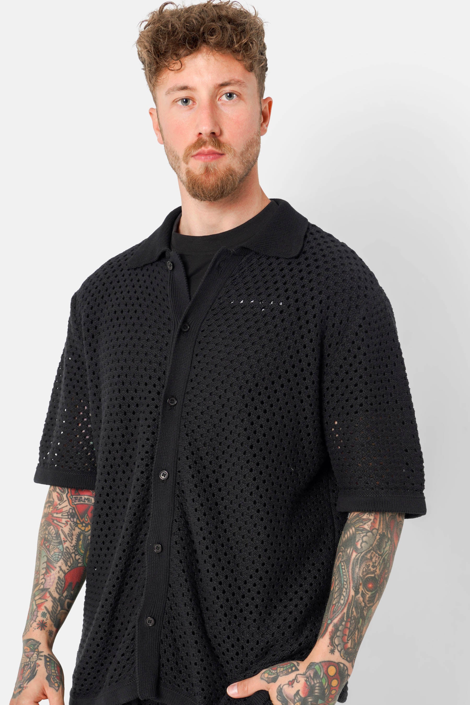 Chemise crochet été Noir