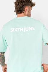 Essential printed logo T-shirt light Blue