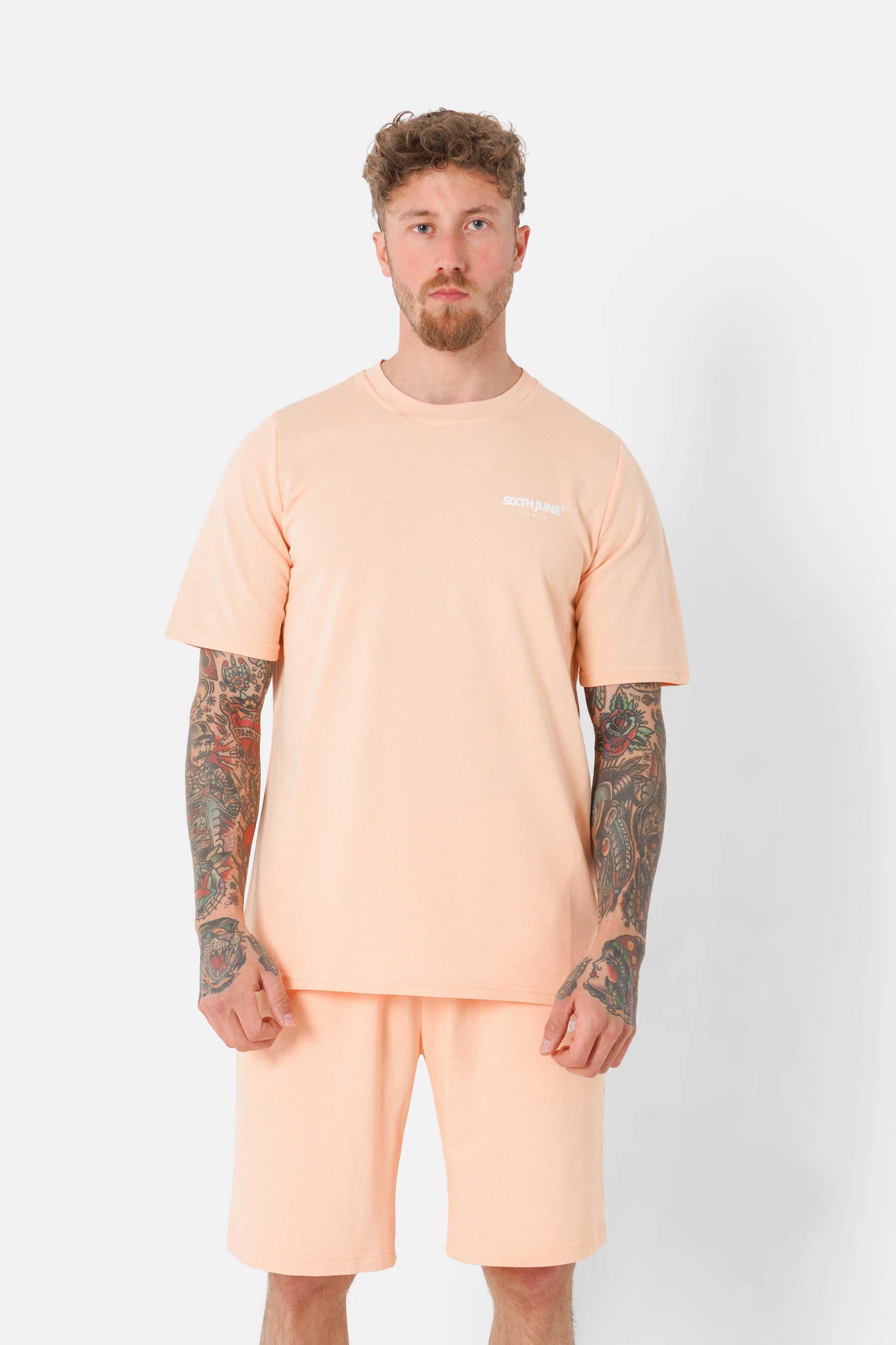 Essential-T-Shirt mit Logo-Print in Orange