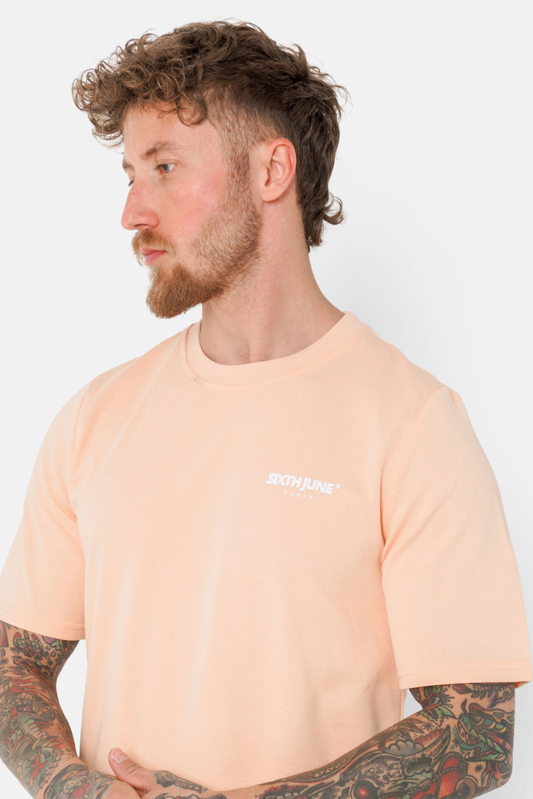 Essential-T-Shirt mit Logo-Print in Orange