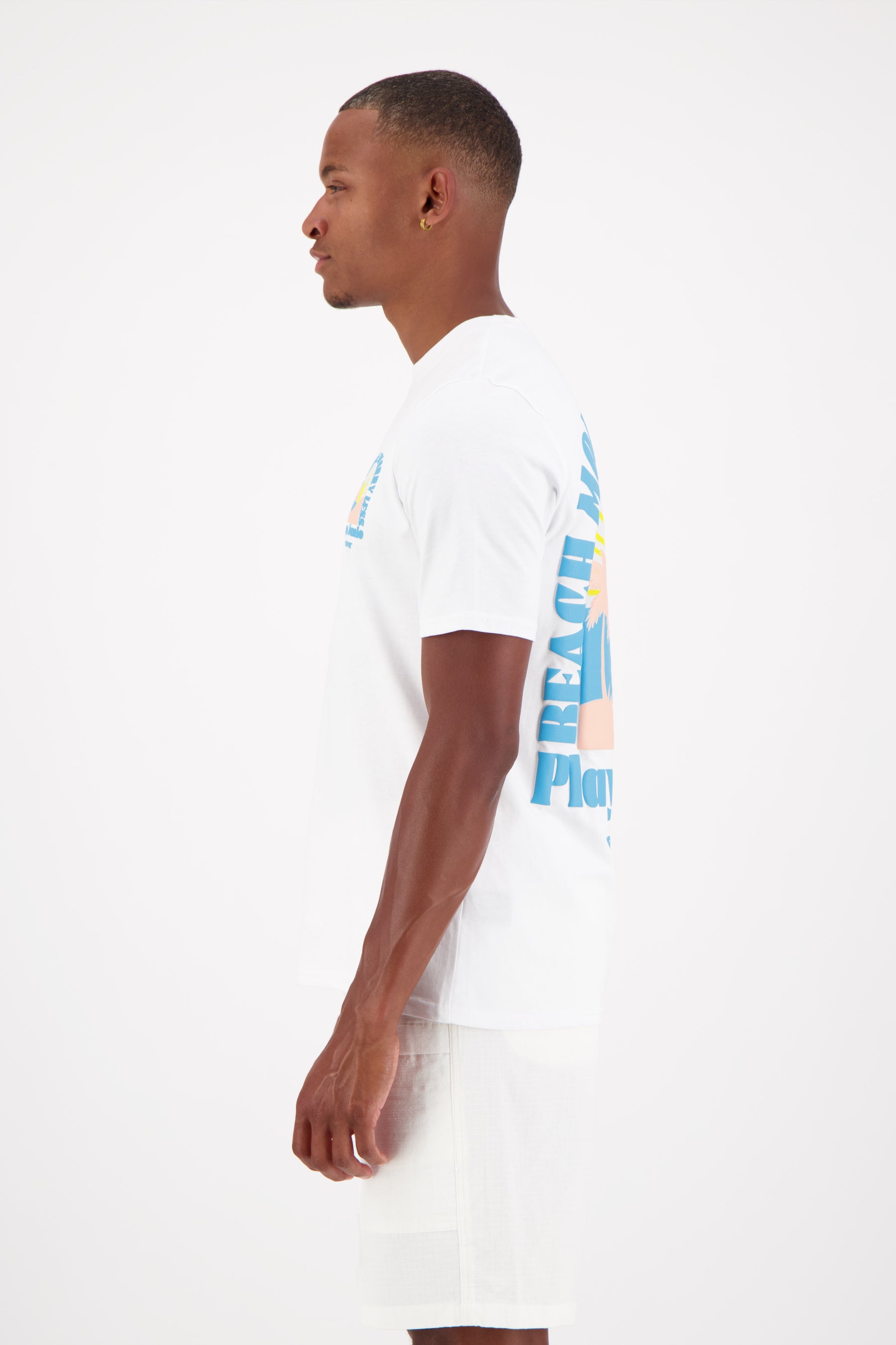 Sun beach print t-shirt White 