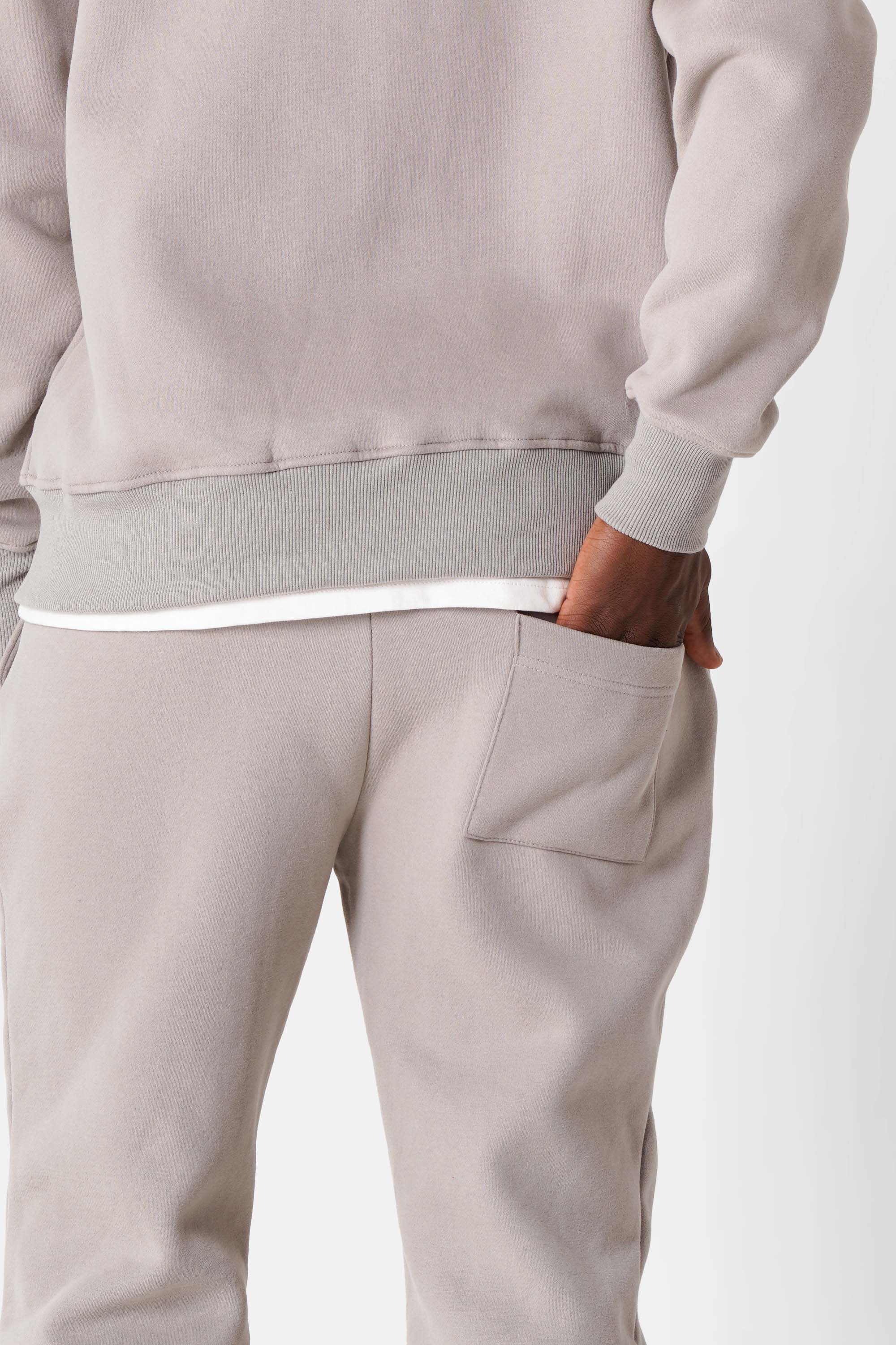 Fleece-Jogginghose mit Logo-Stickerei Grau