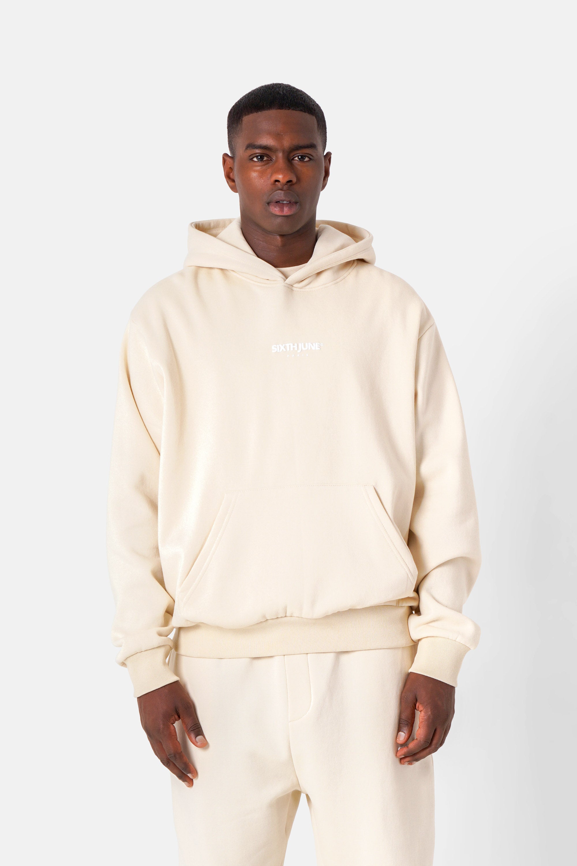 Essential-Sweatshirt mit Logo-Print Hellbeige