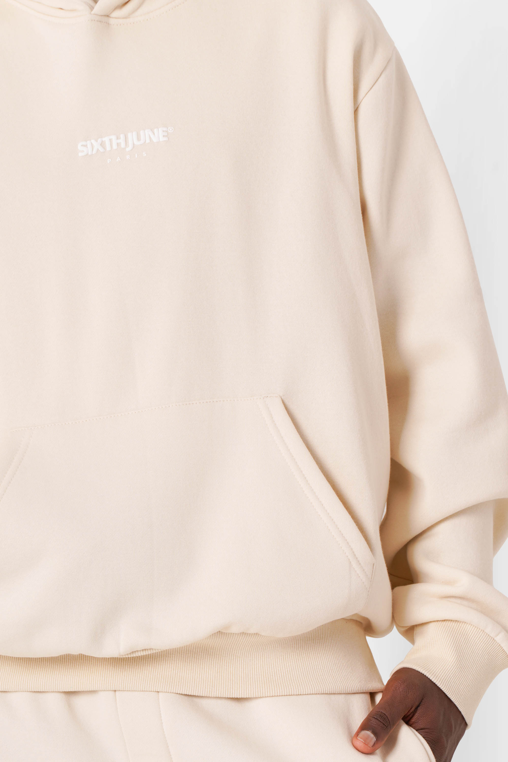 Essential-Sweatshirt mit Logo-Print Hellbeige