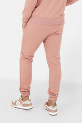 Soft embroidered logo joggers Dark pink