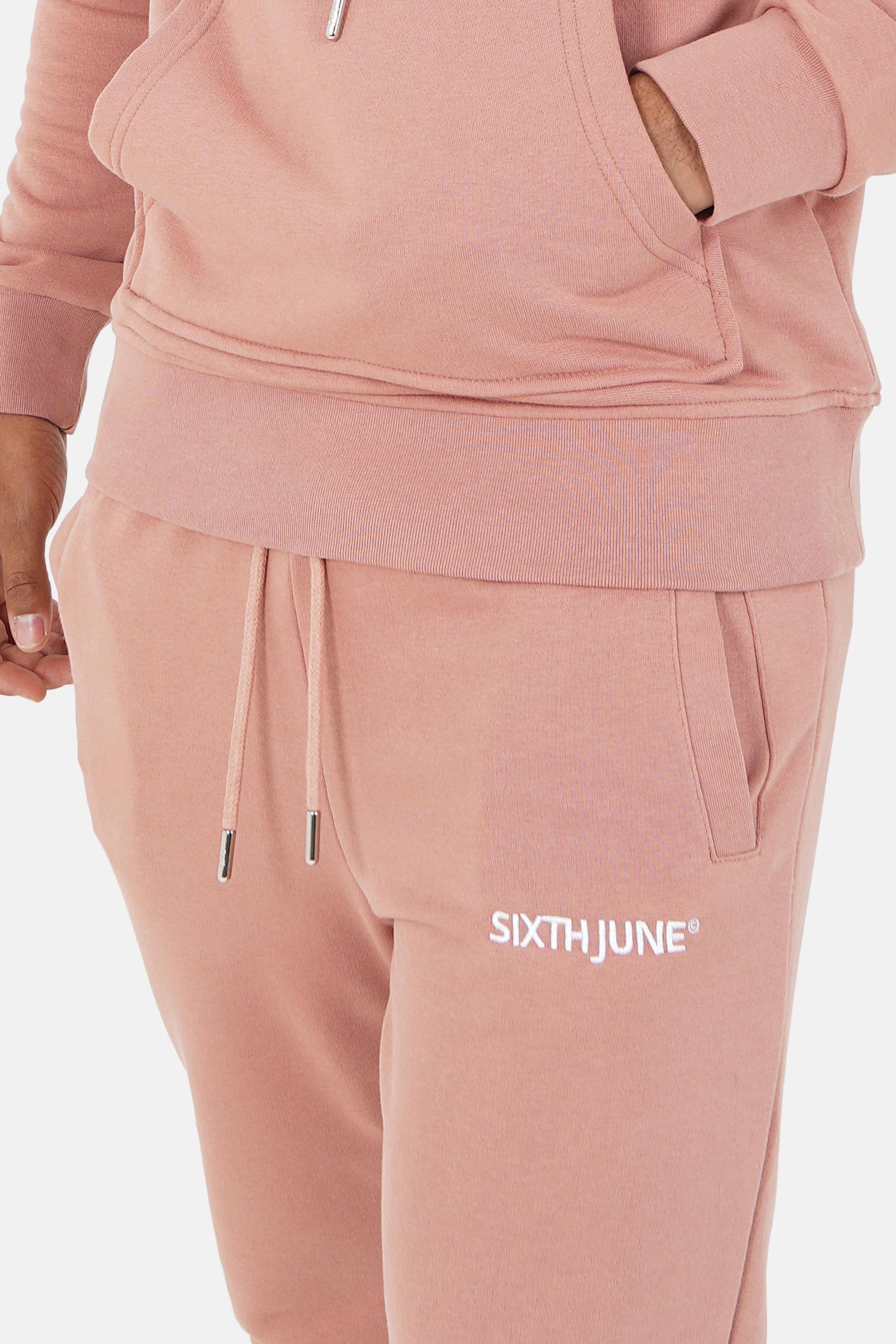 Soft embroidered logo joggers Dark pink