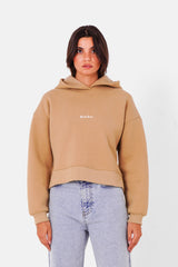 Sweatshirt capuche logo gothique Beige