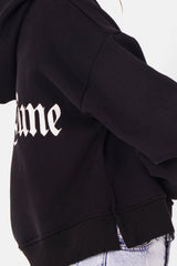 Sweatshirt capuche logo gothique Noir