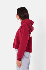 Sweatshirt capuche logo gothique Rouge bordeaux