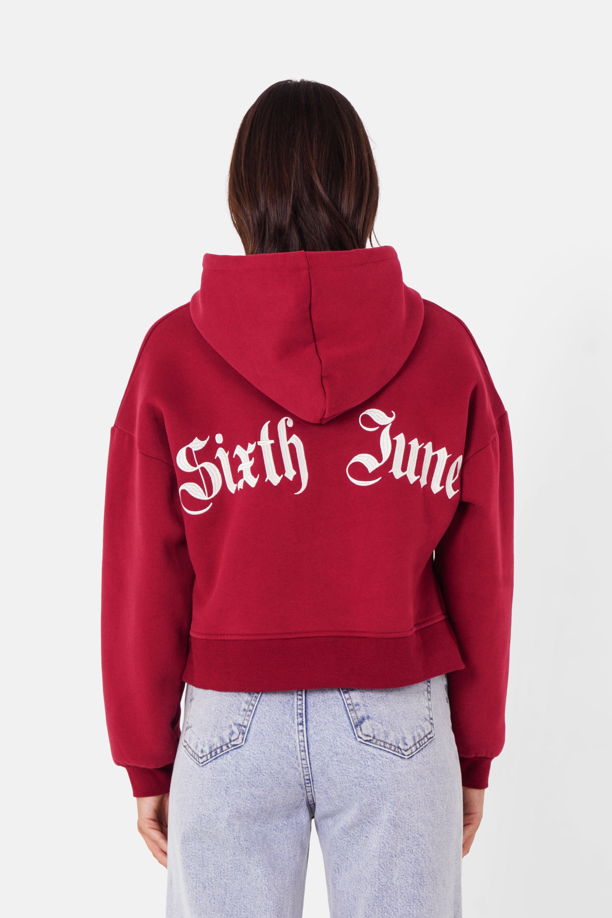 Sweatshirt capuche logo gothique Rouge bordeaux