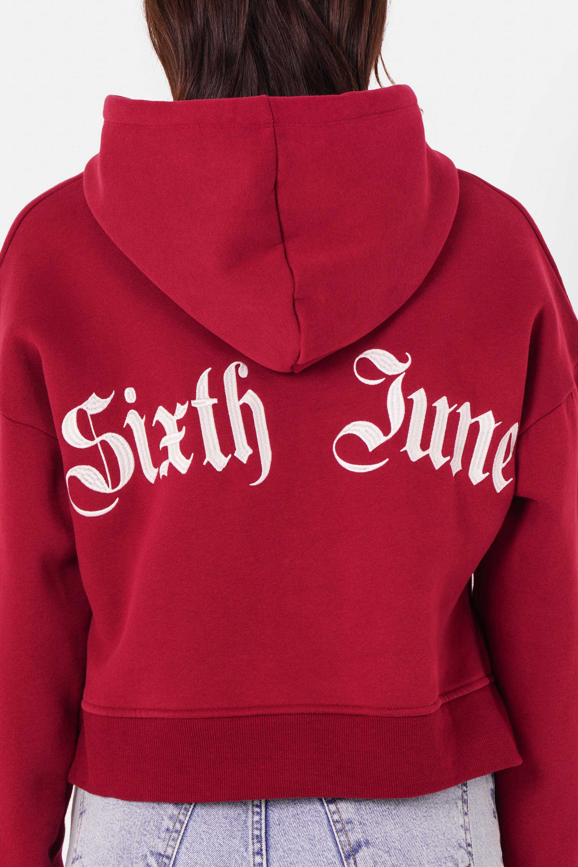 Sweatshirt capuche logo gothique Rouge bordeaux