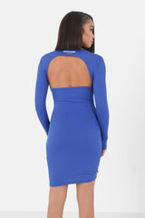 Robe moulante ouverture dos Bleu foncé