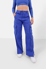 Pantalon poches cargo droit Bleu foncé