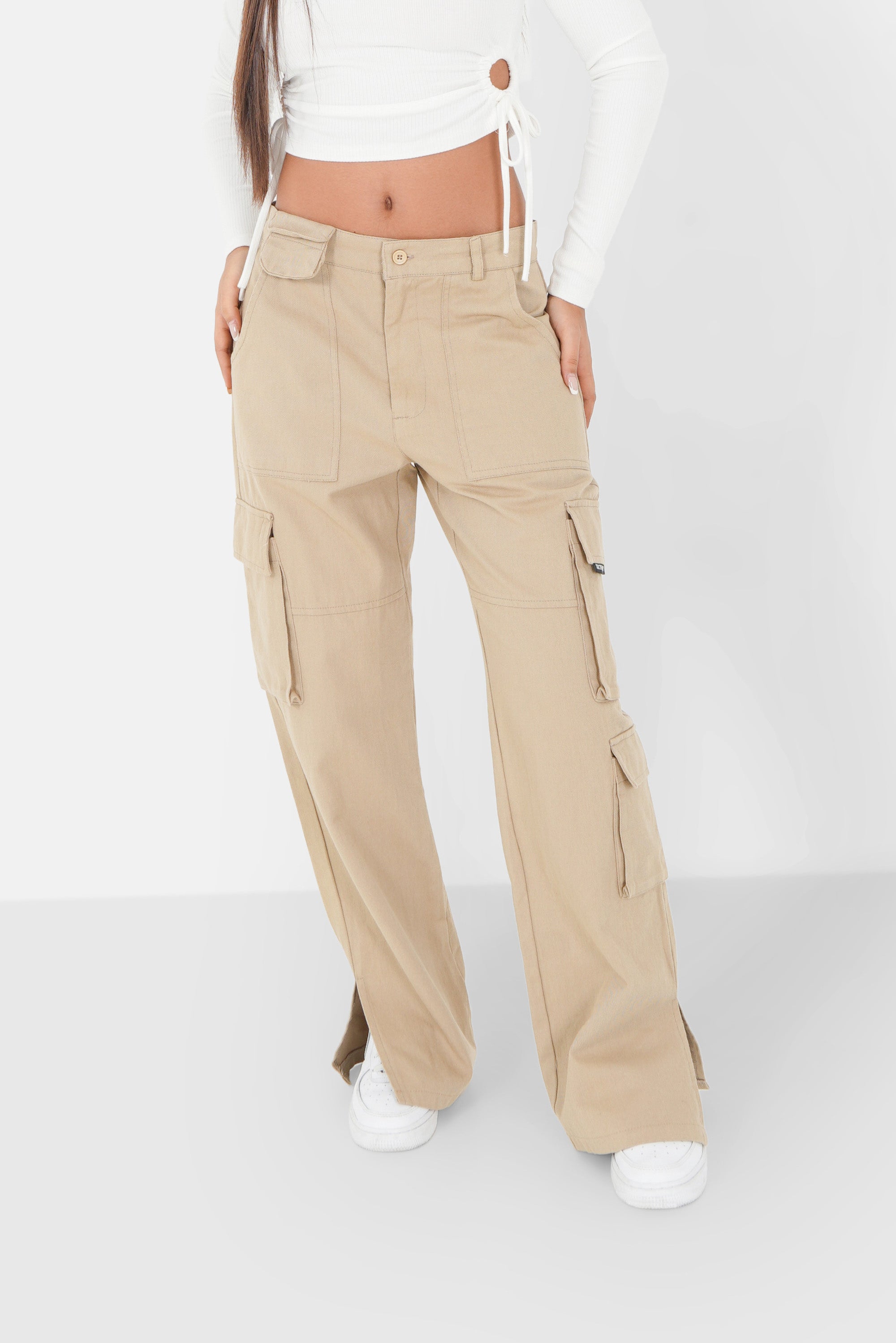 Straight cargo pants Beige