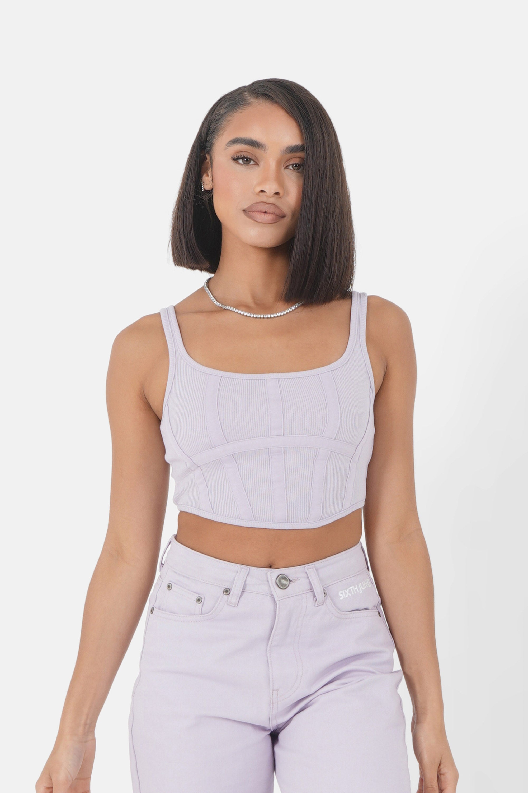 Short straps zip top light Purple